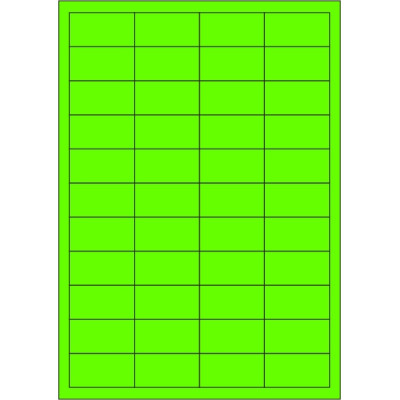 Signal colour paper self-adhesive labels 48,5x25,4 mm, on A4 sheet, for laser printing