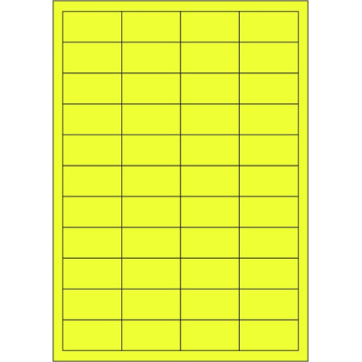 Samolepicí etikety 48,5x25,4 mm signální barevné papírové, na archu A4, pro laserový tisk Samolepicí etikety 48,5x25,4 mm signální barevné papírové, na archu A4, pro laserový tisk