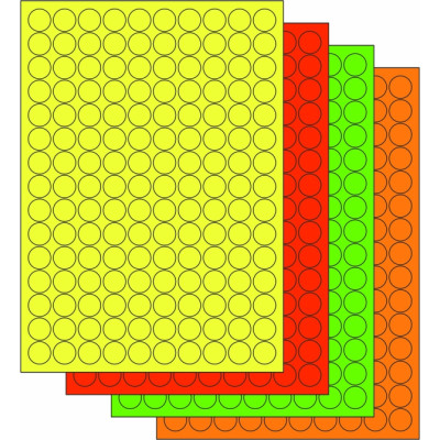 Jelzőpapír öntapadós címkék kör 18x18 mm, A4-es...