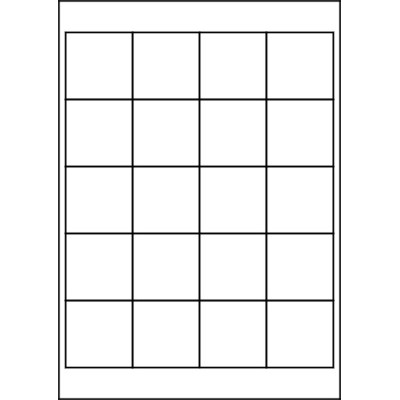 White paper self-adhesive labels 50x50 mm, on...