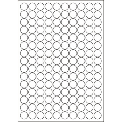 Fehér papír öntapadó címkék kör 18x18 mm, A4-es...