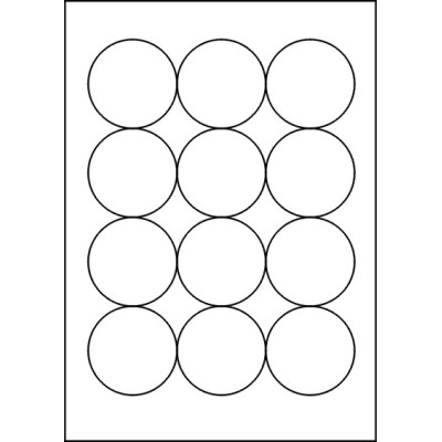 Fehér papír öntapadós címkék 60x60 mm-es kör,...