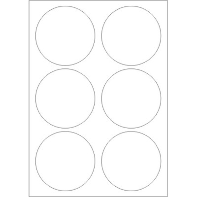 Selbstklebende Etiketten Kreis 90x90 mm, weißes...
